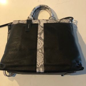 NWT Tahari Taryn leather snakeskin tote